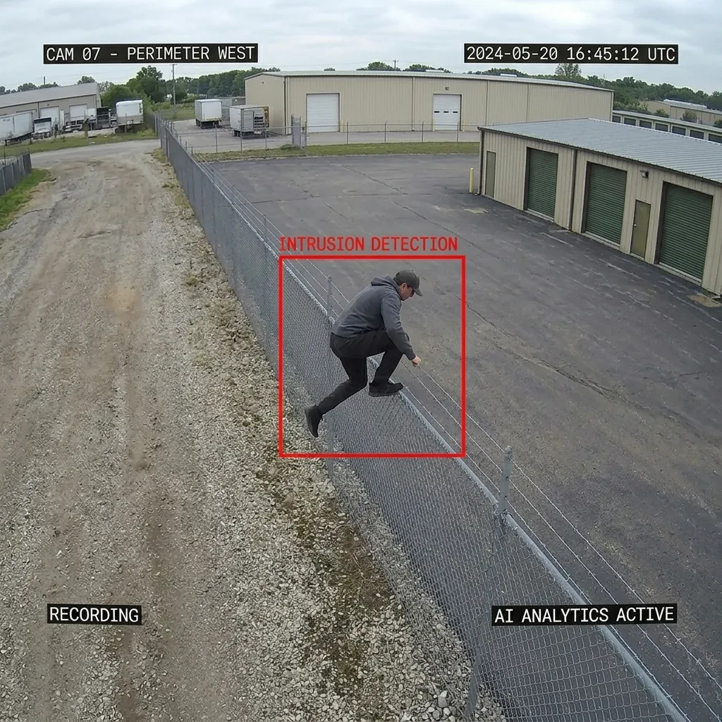Nsightify detecting an intruder crossing a restricted perimeter zone in real time